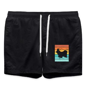 Shih Tzu amoureux des chiens Retro vintage Idée cadeau - Short de bain - noir - Devant - AI Model Male 185 light (185cm)