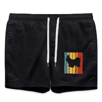 Shih Tzu amoureux des chiens Retro vintage Idée cadeau - Short de bain - noir - Devant - AI Model Male 185 light (185cm)