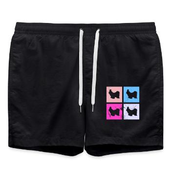 Shih Tzu amoureux des chiens Retro vintage Idée cadeau - Short de bain - noir - Devant - AI Model Male 185 light (185cm)