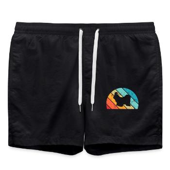 Shih Tzu amoureux des chiens Retro vintage Idée cadeau - Short de bain - noir - Devant - AI Model Male 185 light (185cm)