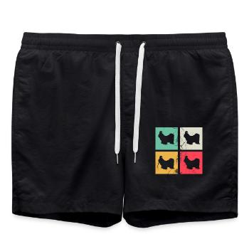 Shih Tzu amoureux des chiens Retro vintage Idée cadeau - Short de bain - noir - Devant - AI Model Male 185 light (185cm)