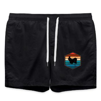 Shih Tzu amoureux des chiens Retro vintage Idée cadeau - Short de bain - noir - Devant - AI Model Male 185 light (185cm)