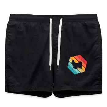 Shih Tzu amoureux des chiens Retro vintage Idée cadeau - Short de bain - noir - Devant - AI Model Male 185 light (185cm)