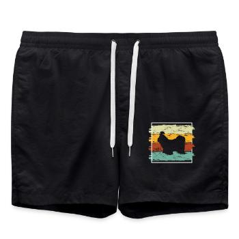 Shih Tzu amoureux des chiens Retro vintage Idée cadeau - Short de bain - noir - Devant - AI Model Male 185 light (185cm)