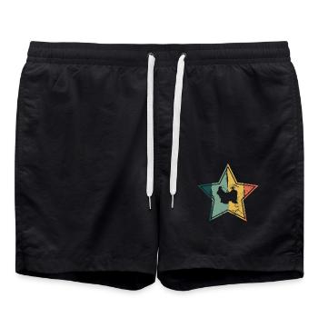 Shih Tzu amoureux des chiens Retro vintage Idée cadeau - Short de bain - noir - Devant - AI Model Male 185 light (185cm)
