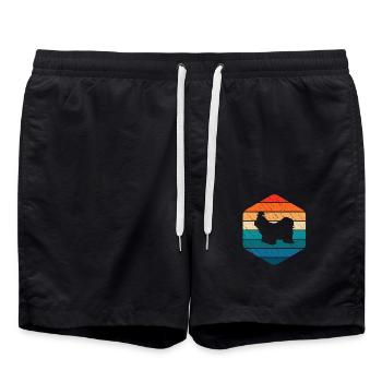 Shih Tzu amoureux des chiens Retro vintage Idée cadeau - Short de bain - noir - Devant - AI Model Male 185 light (185cm)