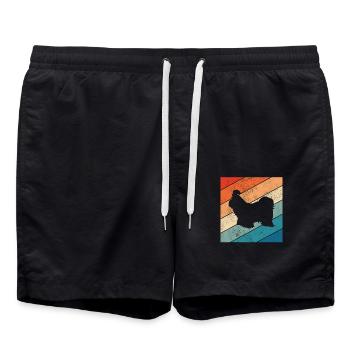Shih Tzu amoureux des chiens Retro vintage Idée cadeau - Short de bain - noir - Devant - AI Model Male 185 light (185cm)