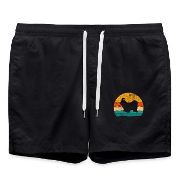 Shih Tzu amoureux des chiens Retro vintage Idée cadeau - Short de bain - noir - Devant - AI Model Male 185 light (185cm)