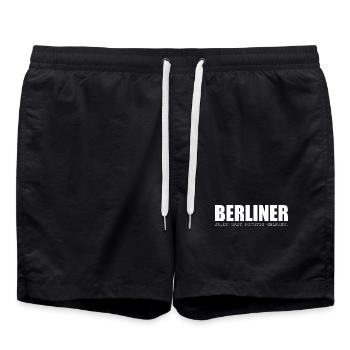 Berliner ja du hast richtig gelesen - Badeshorts - Schwarz - Vorne - AI Model Male 185 light (185cm)