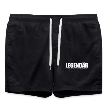 Legendär ja du hast richtig gelesen - Badeshorts - Schwarz - Vorne - AI Model Male 185 light (185cm)