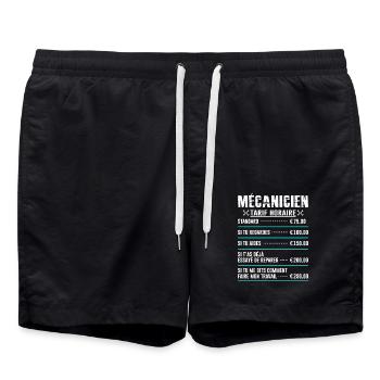 Le Tarif Horaire D'un Mécanicien - Short de bain - noir - Devant - AI Model Male 185 light (185cm)