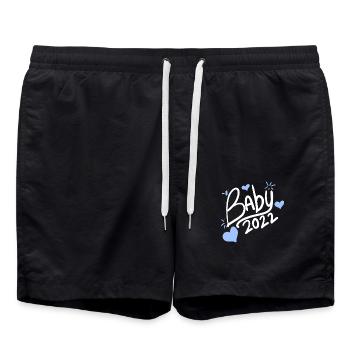 Baby Junge Sohn 2022 - Geburt Schwanger 2022 - Badeshorts - Schwarz - Vorne - AI Model Male 185 light (185cm)