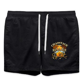 Chaostage Sylt 2022 und abfeiern Bier - Badeshorts - Schwarz - Vorne - AI Model Male 185 light (185cm)