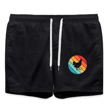 Chicken Farmer lover Retro vintage Gift idea - Swim Trunks - black - Front - AI Model Male 185 light (185cm)