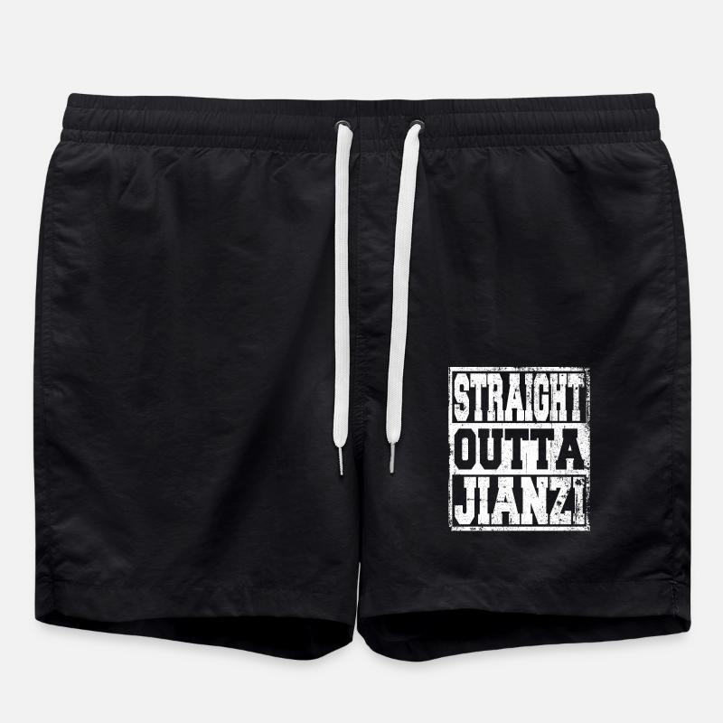 Jianzi saying funny - Swim Trunks - black