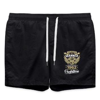 die besten Mechaniker wurden 1962 geboren - Badeshorts - Schwarz - Vorne - AI Model Male 185 light (185cm)