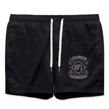 Legenden wurden 1972 geboren - Badeshorts - Schwarz - Vorne - AI Model Male 185 light (185cm)
