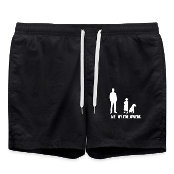 Ich meine Follower Hund und Tochter Hunde - Badeshorts - Schwarz - Vorne - AI Model Male 185 light (185cm)