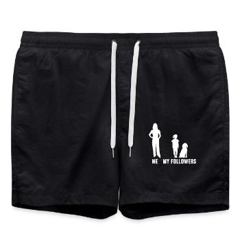 Ich meine Follower Hund und Tochter Hunde - Badeshorts - Schwarz - Vorne - AI Model Male 185 light (185cm)