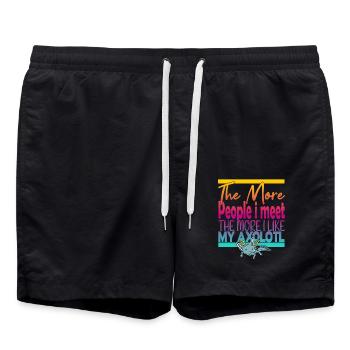 Plus de gens que je rencontre Axolotl - Short de bain - noir - Devant - AI Model Male 185 light (185cm)
