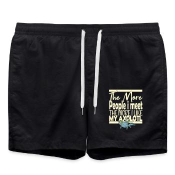 Plus de gens que je rencontre Axolotl - Short de bain - noir - Devant - AI Model Male 185 light (185cm)
