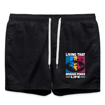 Vivre cette vie de pouvoir brossé - Short de bain - noir - Devant - AI Model Male 185 light (185cm)