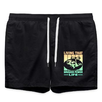 Vivre cette vie de pouvoir brossé - Short de bain - noir - Devant - AI Model Male 185 light (185cm)