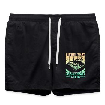Vivre cette vie de pouvoir brossé - Short de bain - noir - Devant - AI Model Male 185 light (185cm)