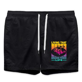 Vivre cette vie de pouvoir brossé - Short de bain - noir - Devant - AI Model Male 185 light (185cm)