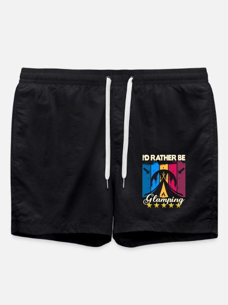 I'd rather be Glamping - Swim Trunks - black