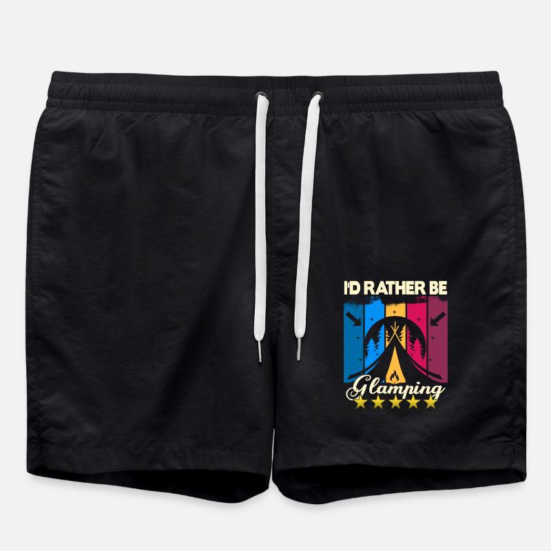 I'd rather be Glamping - Badeshorts - Schwarz