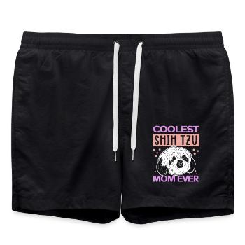 Shih Tzu Mom | Mistress Dog Owner Gift - Swim Trunks - black - Front - AI Model Male 185 light (185cm)