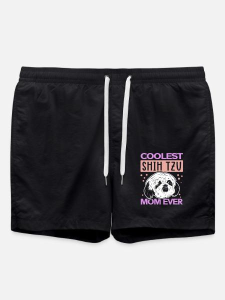 Shih Tzu Mom | Frauchen Hundebesitzer Geschenk - Badeshorts - Schwarz