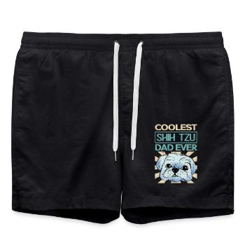 Shih Tzu Dad Owner Dog Owner Gift - Swim Trunks - black - Front - AI Model Male 185 light (185cm)
