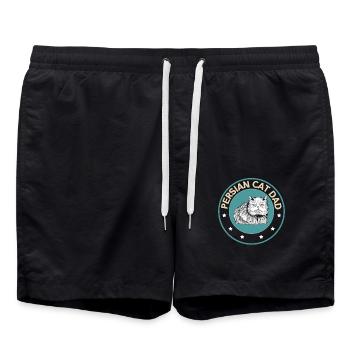 Persian Cat Cat Dad Cat Owner Gift - Swim Trunks - black - Front - AI Model Male 185 light (185cm)