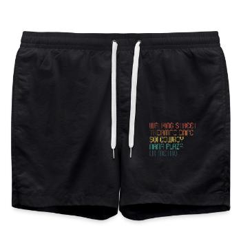 Thaïlande Walking Street Soi 6 LK Metro Pattaya - Short de bain - noir - Devant - AI Model Male 185 light (185cm)