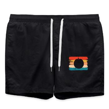 Apricot Fruit Lover Retro Veggie Diet Gift idea - Badeshorts - Schwarz - Vorne - AI Model Male 185 light (185cm)
