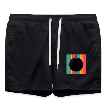 Apricot Fruit Lover Retro Veggie Diet Idée cadeau - Short de bain - noir - Devant - AI Model Male 185 light (185cm)