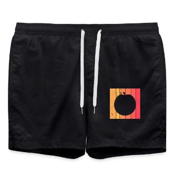 Apricot Fruit Lover Retro Veggie Diet Gift idea - Badeshorts - Schwarz - Vorne - AI Model Male 185 light (185cm)