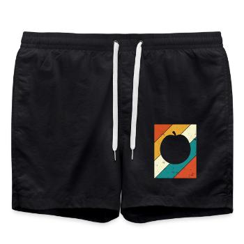 Apricot Fruit Lover Retro Veggie Diet Gift idea - Badeshorts - Schwarz - Vorne - AI Model Male 185 light (185cm)