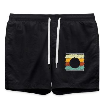 Apricot Fruit Lover Retro Veggie Diet Gift idea - Badeshorts - Schwarz - Vorne - AI Model Male 185 light (185cm)
