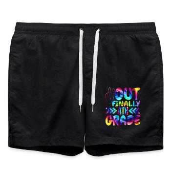 Out Finally 4th grade elementary school students - Swim Trunks - black - Front - AI Model Male 185 light (185cm)