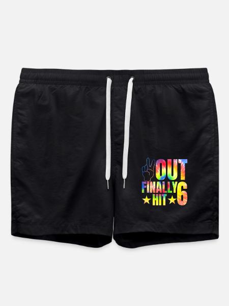 Celebrant 6th Birthday Celebration - Swim Trunks - black
