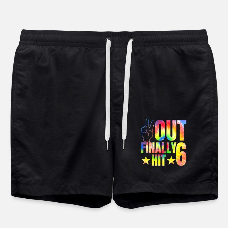 Celebrant 6th Birthday Celebration - Swim Trunks - black