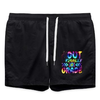 Aus Endlich 3. Klasse Klasse Grundschulschüler - Badeshorts - Schwarz - Vorne - AI Model Male 185 light (185cm)