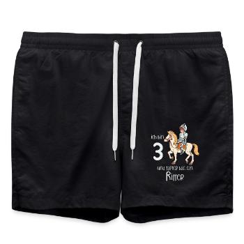 Geburtstagsshirt Ritter - 3 Geburtstag Junge - Badeshorts - Schwarz - Vorne - AI Model Male 185 light (185cm)