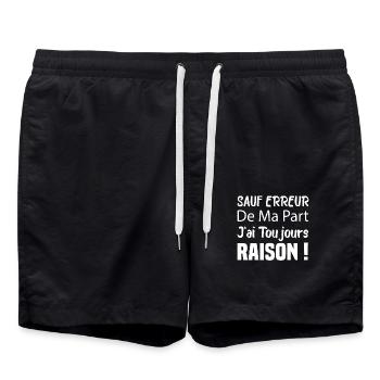 Sauf Erreur De Ma Part J'ai Toujours Raison - Short de bain - noir - Devant - AI Model Male 185 light (185cm)
