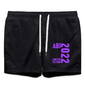 Abitur Gymnasium Damen und Herren Abi 2022 - Badeshorts - Schwarz - Vorne - AI Model Male 185 light (185cm)