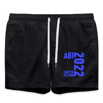Abitur Gymnasium Damen und Herren Abi 2022 - Badeshorts - Schwarz - Vorne - AI Model Male 185 light (185cm)