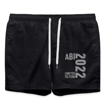 Abitur Gymnasium Damen und Herren Abi 2022 - Badeshorts - Schwarz - Vorne - AI Model Male 185 light (185cm)